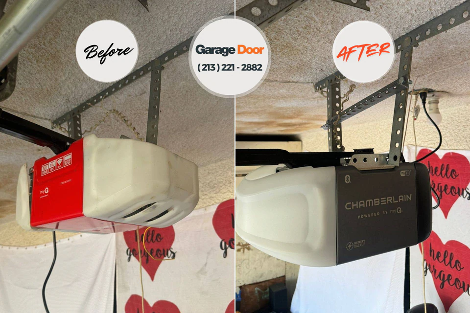Before and after: garage door repair Doolittle, TX